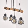Oravi wooden rod pendant light 4-light, E27 dining room light, length 80 cm