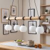 Koyoto wooden rod pendant light, 5-light dining room hanging light, 100 cm length