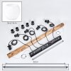 Koyoto wooden rod pendant light, 5-light dining room hanging light, 100 cm length