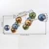 10-flame Cluster ceiling light Koyoto, blue, gold and green glass shades, ø 15 cm