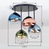 Koyoto dining room ceiling light, 4-light globe shades, E14, Ø 38 cm, retro