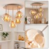 Koyoto 5-light ceiling light with globe shades, round retro ceiling light