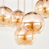 Koyoto 5-light ceiling light with globe shades, round retro ceiling light