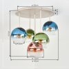 Koyoto 5-light globe ceiling light, round shade cluster Ø 45 cm, E14, modern