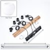 Koyoto 3-light wooden rod pendant light with globe shades, length 60 cm