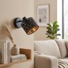 Alsen wall light with slotted shade, wall spotlight with switch for sofa corner