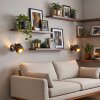 Alsen adjustable wall light with fabric shade, patterned shade set of 2