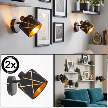 Opatija adjustable wall light set of 2 with geometric cut-out shade