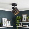 Alsen ceiling spotlight with geometric patterned fabric shade, E14 ceiling light