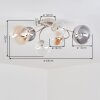 Chehalis 6-light globe ceiling light, modern retro ceiling lamp, 64 cm