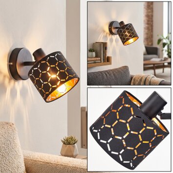 Alsen adjustable wall light with slotted shade, swivel reading wall spotlight