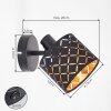 Wall spotlight Tallaboa set of 2 with geometric perforated black cone shade, swivel head