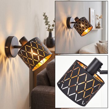 Alsen adjustable wall light with cut-out shade, E14 wall sconce for bedroom