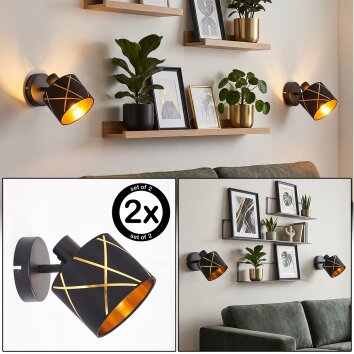 Opatija rotating and swivelling wall light set of 2 with cut-out shade for bedroom