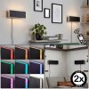 Axion LED wall light, modern rectangular wall lamp set of 2 with remote control