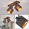 Alsen 2-light ceiling spotlight with separately rotating honeycomb cut-out shades