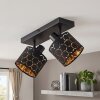 Alsen 2-light ceiling spotlight with separately rotating honeycomb cut-out shades