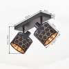Alsen 2-light ceiling spotlight with separately rotating honeycomb cut-out shades