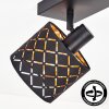 Tallaboa 2-light ceiling light with adjustable geometric cut-out shades, E14