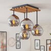 Koyoto globe ceiling light, 4-light fixture with round shades, Boho retro style