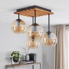 Koyoto 4-light ceiling light with globe shades, E14, slatted canopy