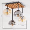 Gastor ceiling light, 4-light globe shade ceiling lamp, retro Boho design