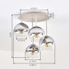 Koyoto 4-light globe ceiling light, round retro ceiling fixture Ø 38 cm, E14