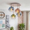 Sand Cluster Ceiling Light Koyoto with blue, green, clear and coppery glass shades