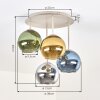 Koyoto globe ceiling light, 4-light E14 for dining room and living room, retro