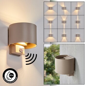 Tamarin LED outdoor wall light with motion sensor, adjustable up-down beam