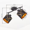 Opatija 2-light ceiling spotlight with adjustable heads, retro line pattern