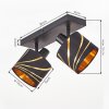 Modern ceiling spotlight Alsen with two adjustable gold and black fabric shades, E14