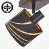 Modern ceiling spotlight Alsen with two adjustable gold and black fabric shades, E14