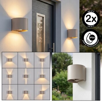 Tamarin LED outdoor wall light set of 2, up and down wall light for front door