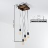 Avestruz dining room pendant light, 4-light hanging lamp for living room, length 20 cm