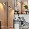 Hora industrial floor lamp, 2-light reading floor lamp, 162 cm, vintage style