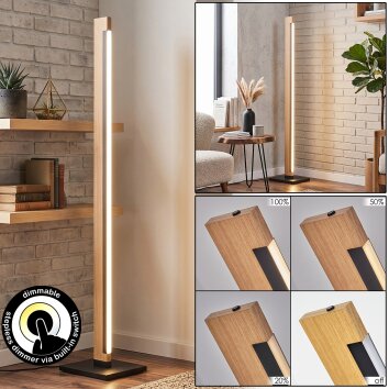 Inzino LED floor lamp with foot switch, slim rectangular design, 123.5 cm high