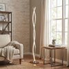 Twisted LED Floor Lamp Velix, chrome-silver frame, 3000 Kelvin warm white