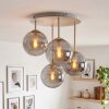 Gastor 4-flame semi-flush globe ceiling light, round retro design, ø 38 cm, E14