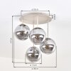 Gastor 4-flame semi-flush globe ceiling light, round retro design, ø 38 cm, E14