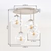 Modern cluster globe light Gastor with four clear glass shades, ø 15 cm