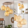 Basto ceiling light with 4 woven-look globe shades, boho ceiling lamp