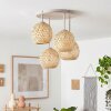 Basto ceiling light with 4 woven-look globe shades, boho ceiling lamp