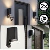 Kingstown outdoor wall light with motion sensor, GU10 front door light set of 2