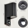 Kingstown outdoor wall light with motion sensor, GU10 front door light set of 2