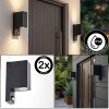 Kingstown outdoor wall light with motion sensor, GU10 facade light set of 2