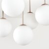 Gastor globe ceiling light, 5-light ceiling fixture with slatted canopy, E14