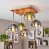 Gastor 5-light globe ceiling light with slatted ceiling plate, E14, Ø 39 cm