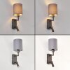 Turil LED wall reading light for bed with fabric shade and rotatable reading arm