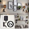 Turil LED wall light set of 2, bed reading light with rotatable lamp head